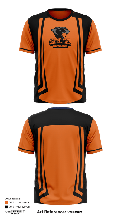Central York High School Bowling 53060676 Short Sleeve Performance Shirt - 1