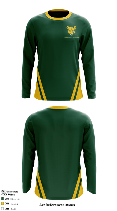 Blackhawk High School Bowling 9576849 Long Sleeve Performance Shirt - 1
