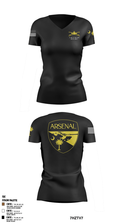 Arsenal company 26965831 Women's Short Sleeve V-neck Shirt - 3