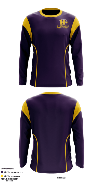 Hanford High School Basketball 16936273 Long Sleeve Performance Shirt - 1
