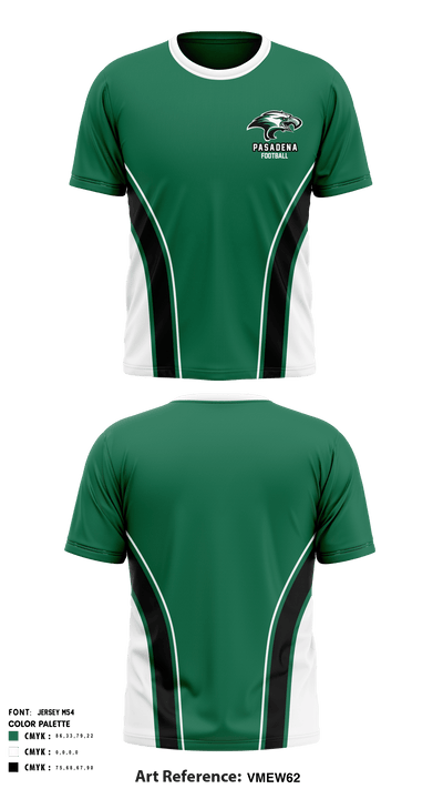 Pasadena High School Football 49411244 Short Sleeve Performance Shirt - 1