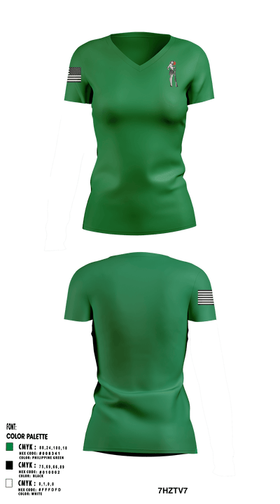 India Co 2nd Plt 1st Sqd 13280469 Women's Short Sleeve V-neck Shirt - 1