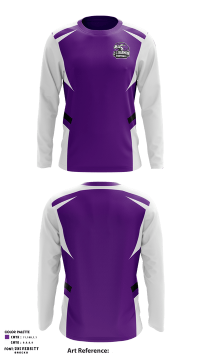 J C Harmon High School Football 94638198 Long Sleeve Performance Shirt - 1
