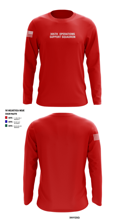 305th  Operations Support Squadron 52464357 Long Sleeve Performance Shirt - 1