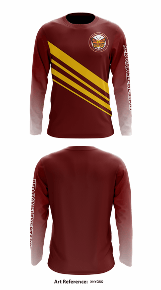 Long Sleeve Performance Shirt, Red Oak Elementary, School Spirit Store, Teamtime, Team time, sublimation, custom sports apparel, team uniforms, spirit wear, spiritwear, sports uniforms, custom shirts, team store, custom team store, fundraiser sports, apparel fundraiser