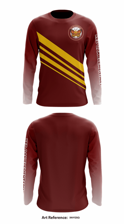 Red Oak Elementary 3697008 Long Sleeve Performance Shirt - 1