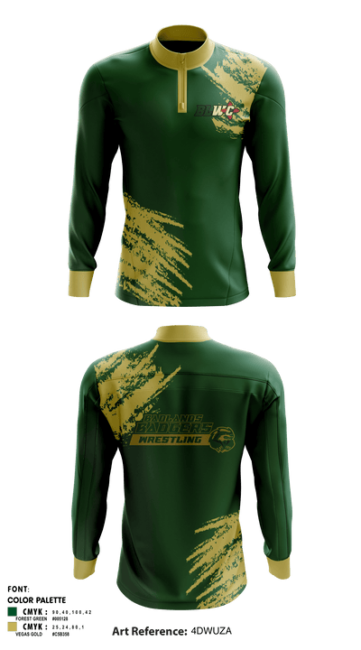 Badlands Badgers Wrestling Club 25990091 Quarter Zip Jacket - 2