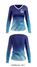 Western School of Technology Soccer 53910211 Women's Long Sleeve V-neck Shirt - 1