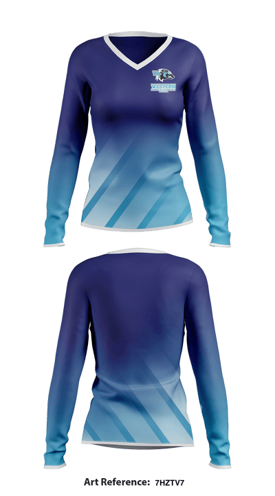 Western School of Technology Soccer 53910211 Women's Long Sleeve V-neck Shirt - 1