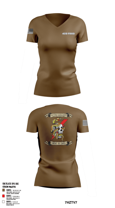 42D FRSD 51820737 Women's Short Sleeve V-neck Shirt - 2