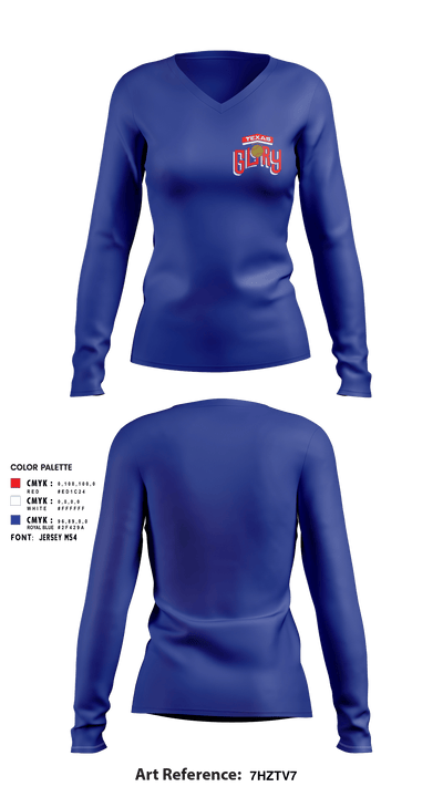 Texas Glory Fastpitch 19340347 Women's Long Sleeve V-neck Shirt - 5