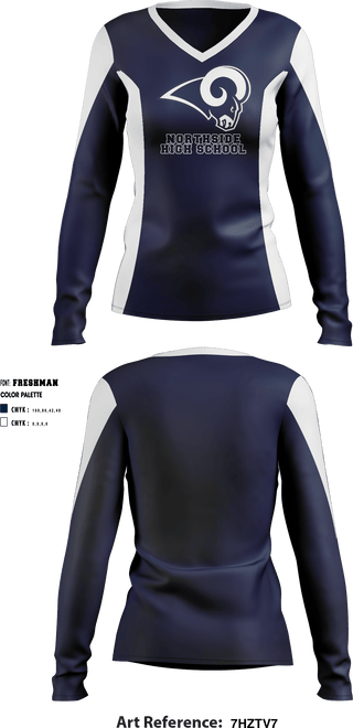 Women's Long Sleeve Vneck Shirt, Northside High School Cheer, School Spirit Store, Teamtime, Team time, sublimation, custom sports apparel, team uniforms, spirit wear, spiritwear, sports uniforms, custom shirts, team store, custom team store, fundraiser sports, apparel fundraiser