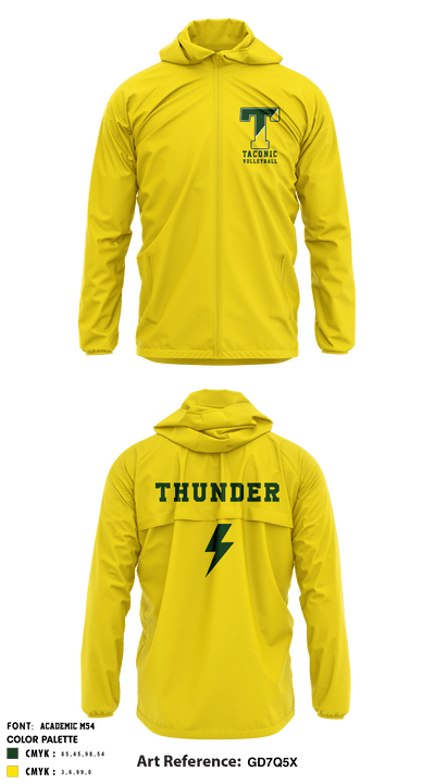 Taconic High School Volleyball 26091009 Windbreaker - 3