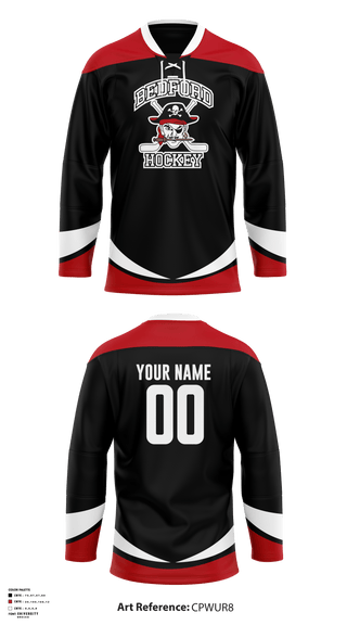 Hockey Jersey, Bedford High School Hockey, Hockey, Teamtime, Team time, sublimation, custom sports apparel, team uniforms, spirit wear, spiritwear, sports uniforms, custom shirts, team store, custom team store, fundraiser sports, apparel fundraiser