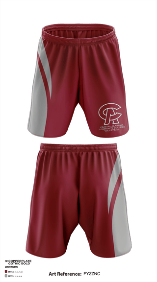 Athletic Shorts With Pockets, Coastal Alabama Community College Volleyball, Men's Volleyball, Teamtime, Team time, sublimation, custom sports apparel, team uniforms, spirit wear, spiritwear, sports uniforms, custom shirts, team store, custom team store, fundraiser sports, apparel fundraiser