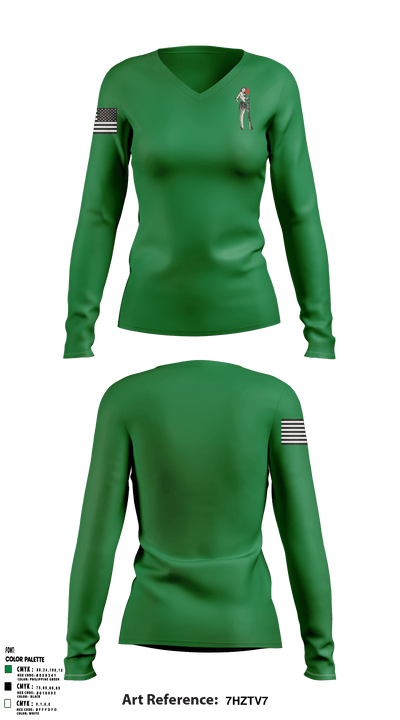 India Co 2nd Plt 1st Sqd 13280469 Women's Long Sleeve V-neck Shirt - 1