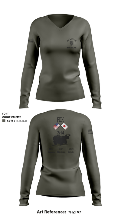 Fox Battery 74393453 Women's Long Sleeve V-neck Shirt - 2