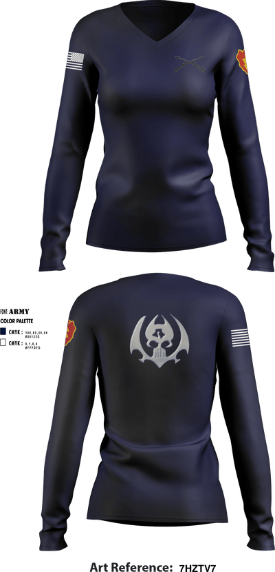 Hellraisers 45632061 Women's Long Sleeve V-neck Shirt - 1