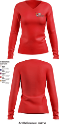 B Buzz Baseball League 70409945 Women's Long Sleeve V-neck Shirt - 5