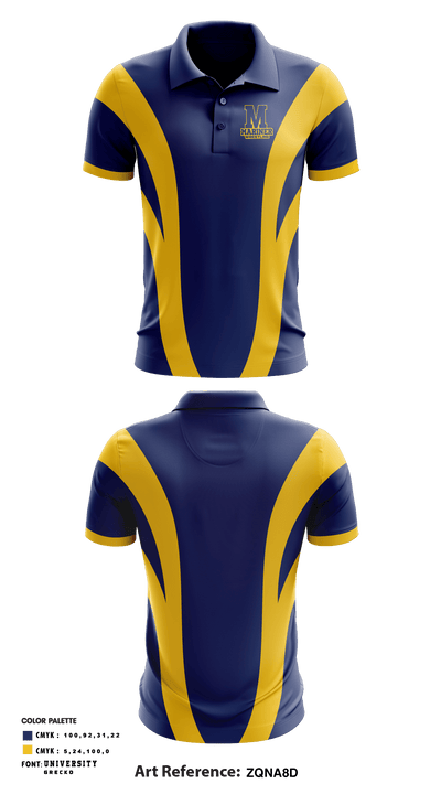 Mariner High School Wrestling 19118180 Short Sleeve Performance Polo - 1
