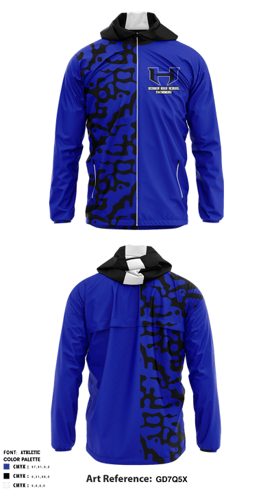 Hebron High School Swimming 19296046 Windbreaker - 1