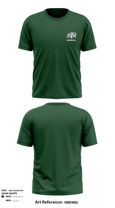 North Hall High School Swimming 67249085 Short Sleeve Performance Shirt - 2