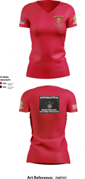 1st Battalion 5th Marines , Grim Reapers 61924302 Women's Short Sleeve V-neck Shirt - 3