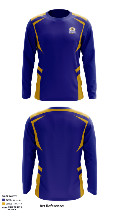 Eastern Guilford Middle School Football 69823464 Long Sleeve Performance Shirt - 1