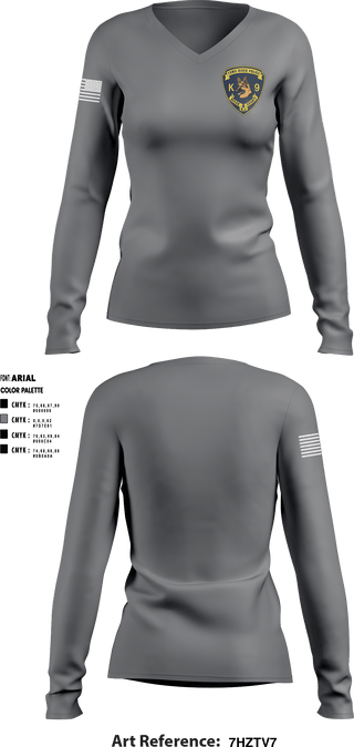 Women's Long Sleeve Vneck Shirt, , Police, Teamtime, Team time, sublimation, custom sports apparel, team uniforms, spirit wear, spiritwear, sports uniforms, custom shirts, team store, custom team store, fundraiser sports, apparel fundraiser