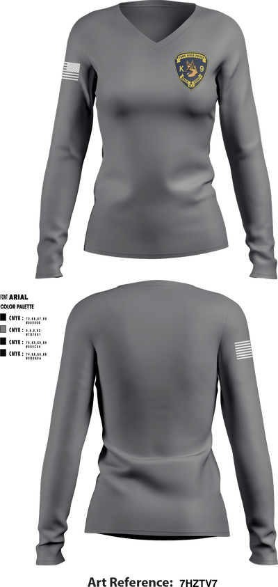 K9 1129861 Women's Long Sleeve V-neck Shirt - 9