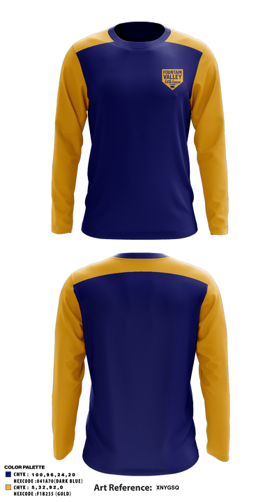Fountain Valley Little League 36472365 Long Sleeve Performance Shirt - 1