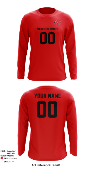 Long Sleeve Performance Shirt, Souderton Braves Youth Football Association, Football, Teamtime, Team time, sublimation, custom sports apparel, team uniforms, spirit wear, spiritwear, sports uniforms, custom shirts, team store, custom team store, fundraiser sports, apparel fundraiser