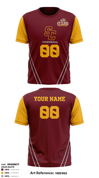Saint Cloud High School Football 42249478 Short Sleeve Performance Shirt - 2