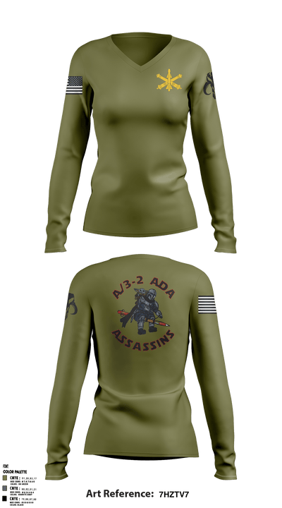 A/3-2 ADA 39391008 Women's Long Sleeve V-neck Shirt - 3