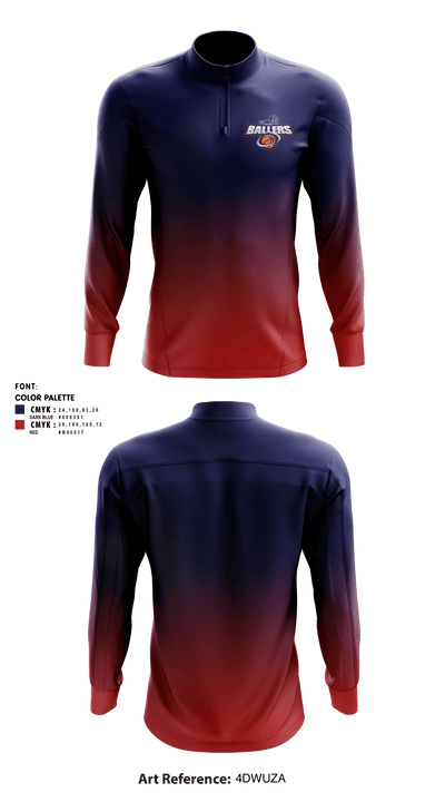 Ballers Basketball 98117118 Quarter Zip Jacket - 1