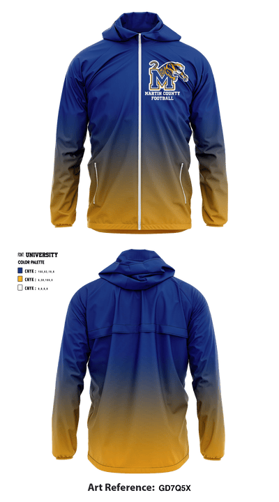 Martin County High School Football 69182417 Windbreaker - 1