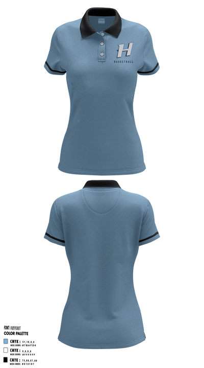 Huntingtown Girls Basketball 50634737 Women's Short Sleeve Performance Polo - JV - 4