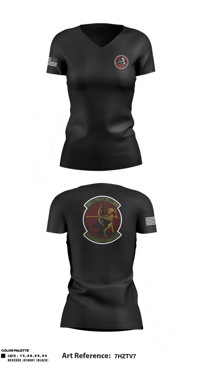 416 AMU 80199720 Women's Short Sleeve V-neck Shirt - 1