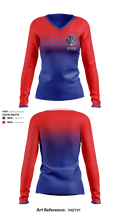 Cousino High School Swimming 58833013 Women's Long Sleeve V-neck Shirt - 1