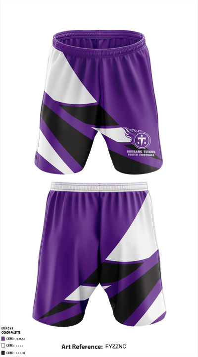 Burbank Titans Youth Football 7935190 Athletic Shorts With Pockets - 2