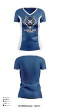 Lincoln Blue Tigers 71519755 Women's Short Sleeve V-neck Shirt - 1