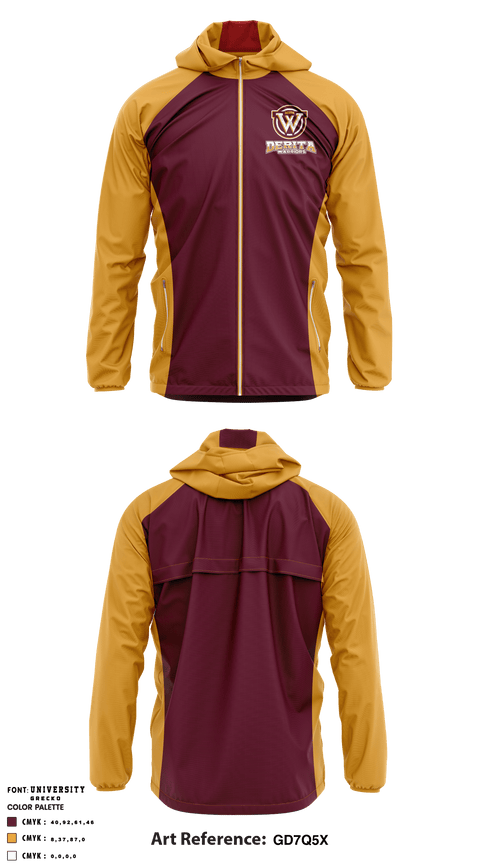 Windbreaker, Derita Warriors, Football, Teamtime, Team time, sublimation, custom sports apparel, team uniforms, spirit wear, spiritwear, sports uniforms, custom shirts, team store, custom team store, fundraiser sports, apparel fundraiser