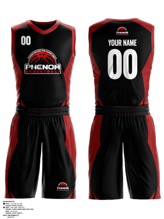 Basketball Uniform, Phenom Basketball, Men's Basketball, Teamtime, Team time, sublimation, custom sports apparel, team uniforms, spirit wear, spiritwear, sports uniforms, custom shirts, team store, custom team store, fundraiser sports, apparel fundraiser