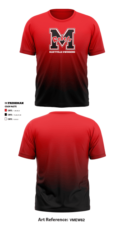Maryville High School Swimming 87704742 Short Sleeve Performance Shirt - 1