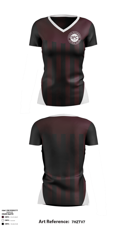 Women's Short Sleeve Vneck Shirt, South Slammers FC, Women's Soccer, Teamtime, Team time, sublimation, custom sports apparel, team uniforms, spirit wear, spiritwear, sports uniforms, custom shirts, team store, custom team store, fundraiser sports, apparel fundraiser
