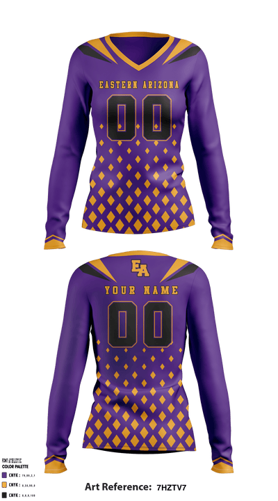 Eastern Arizona College Women's Volleyball 20174234 Women's Long Sleeve V-neck Shirt - 1