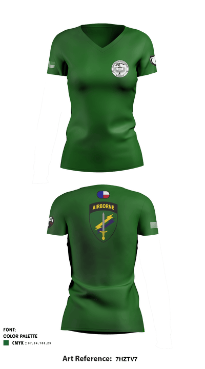 345th TPC(A) 54143111 Women's Short Sleeve V-neck Shirt - 1