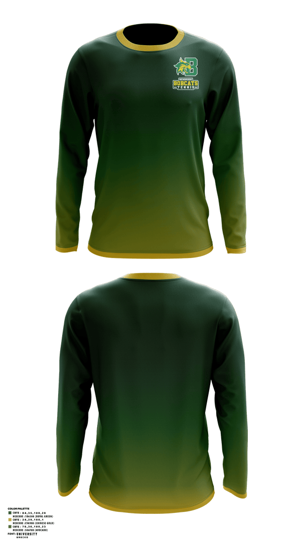 Long Sleeve Performance Shirt, Bobcat Tennis, Tennis, Teamtime, Team time, sublimation, custom sports apparel, team uniforms, spirit wear, spiritwear, sports uniforms, custom shirts, team store, custom team store, fundraiser sports, apparel fundraiser