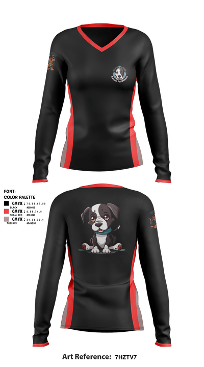 Rascal's Pet Wellness 15971451 Women's Long Sleeve V-neck Shirt - 1