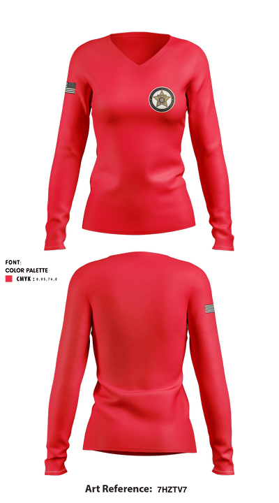 Criminal Investigations Bureau 90849534 Women's Long Sleeve V-neck Shirt - 1